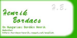 henrik bordacs business card