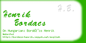 henrik bordacs business card
